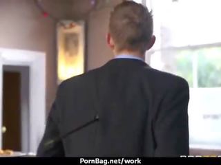 Big Tit Caucasian harlot Banged At The Office 28