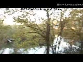 Flashing sexy susu and taking hard manhood outdoors
