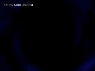 Hentai hottie cumming outdoor on the ground