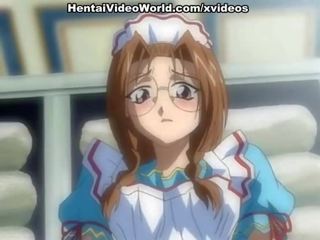 Enticing maid takes hard hentai stick in