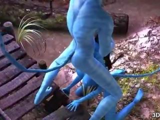 Avatar diva anal fucked by huge blue dick