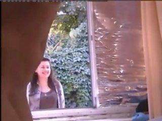 Darling naked in window while people pass hahaha