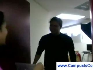 Pleasant latina students giving head
