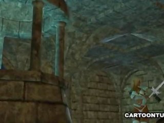 Kaakit-akit tatlong-dimensiyonal komika itim elf feature pagkuha fucked