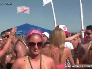 Huge beach party with tempting superior blonde