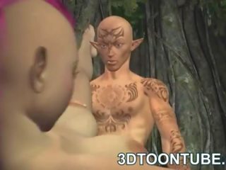 Busty 3D punk elf cutie getting fucked deep and hard
