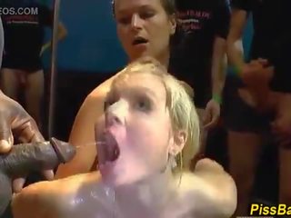 Piss soaked street girl fucks