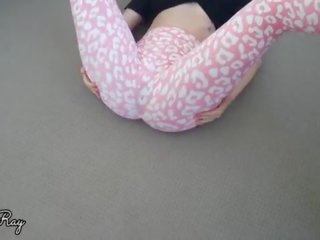 Pretty n Fit Step Sister goes into Me Cum in Her magnificent Yoga Pants - Cum in Lingerie and clean-cut Pussy