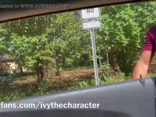 Ebony hottie gives blowjob for a ride