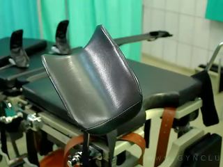 Gynecologist having fun with the patient