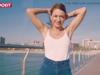 Wild petite cutie fucked hard on a public beach - Sandra Wellness