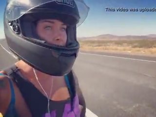 Felicity feline motorcycle deity riding aprilia in bra