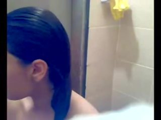 Pakistani sweetheart showering on home show alone