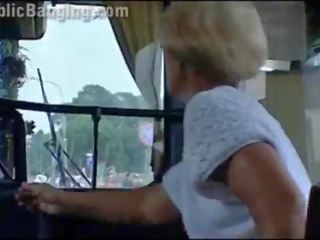 Crazy daring public bus x rated clip action in front of amazed passengers and strangers by a couple with a attractive mistress and a buddy with big dick doing a blowjob and a vaginal intercourse in a local transportation