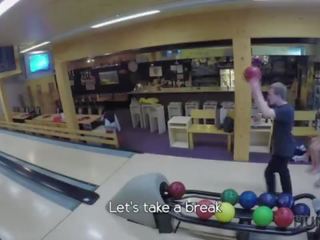 HUNT4K. sex clip in a bowling place - I've got strike!