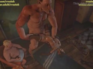 Lulu providing escorts services da multiple depraved moški znotraj a shady hotel soba 3de animacija