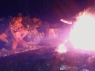Late night bonfire fucking