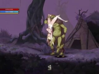 Ritual Summons &vert; Stage 1 &vert; delightful angelic daughter with powers gets her pussy fucked by a priest and goblins with big pecker and also the goblin leader who cums everywhere &vert; Hentai Games Gameplay P1