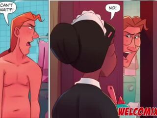 Fucking the tremendous maid&excl; Mop on the maid&excl; The Naughty Animation Comics