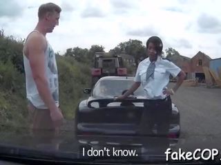 Passionate to the max fake cop keeps jumping on a thick member