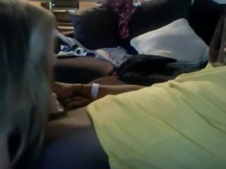 This strumpet sucked my phallus while beau was passed out in the room