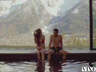 VIXEN Ski bunny Sonya has randy adult movie in the Alps