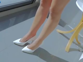 自信的 francys 美女 canât 等待 为 manâs 加载 到 吞