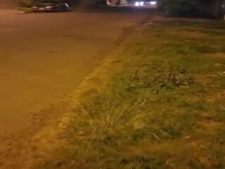 A couple has dirty film in public&period; Stepdaughter sucks her stepfather's dick on the street&period; Anal sex on the terrace of the building&period; Blowjob in public&comma; outside doors&period; Part 2-2&period; Slutty teen playing with my prick outd